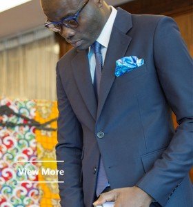 men's suit by Ghanaian tailor Adjei Anang