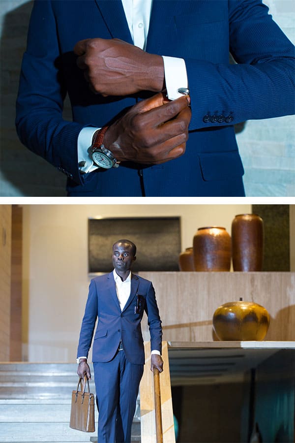 tailor-made men's blue suit