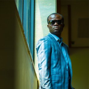 checked blazer by Ghanaian tailor