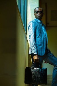 checked blazer by Ghanaian tailor