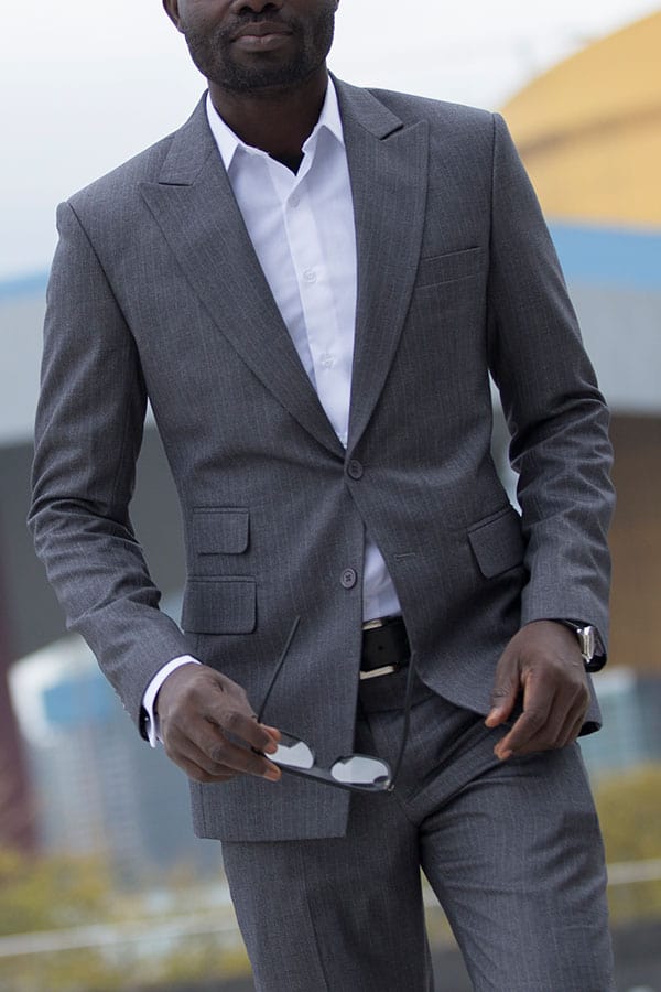 bespoke men's suit by Ghanaian tailor