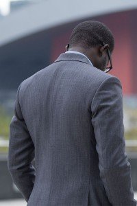 bespoke men's suit by Ghanaian tailor