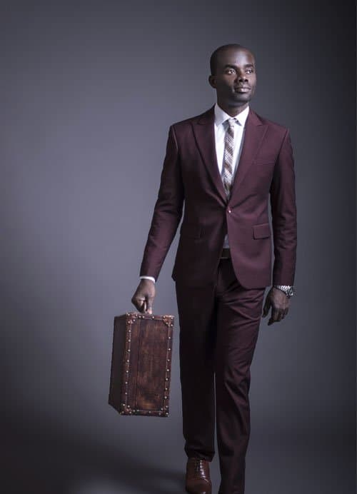 Tailored suit by Ghanaian tailor in Accra