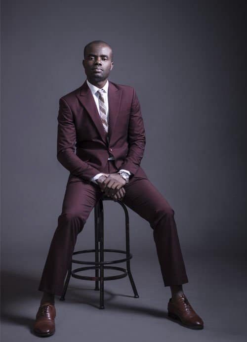 Tailored suit by Ghanaian tailor in Accra