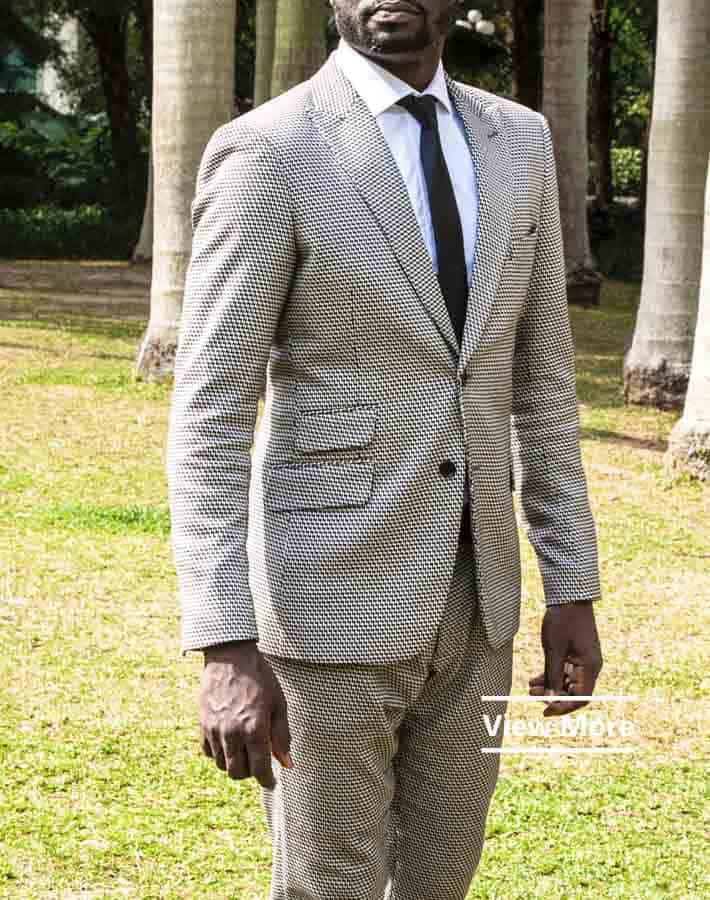 bespoke suit by Ghanaian tailor Adjei Anang