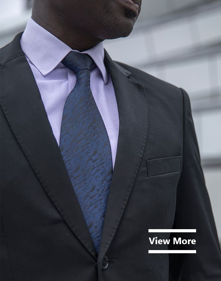 custom made stripe black suit by Ghanaian tailor in Accra