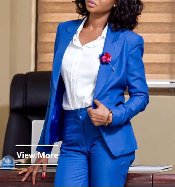 bespoke women's suit by Ghanaian tailor Adjei Anang