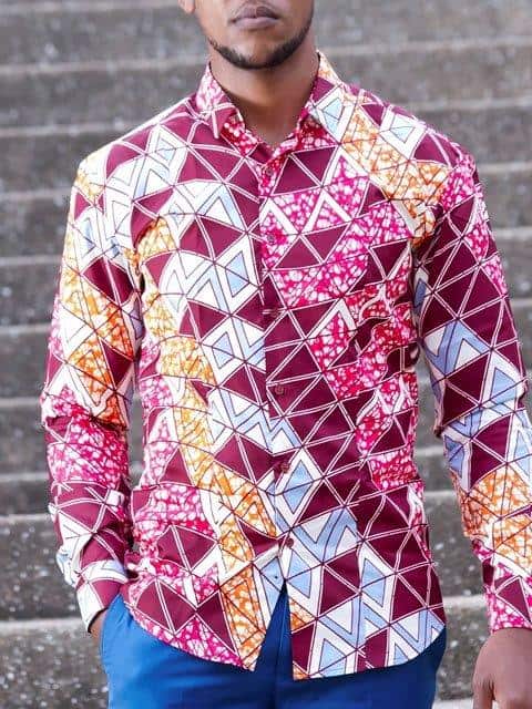 men's wear tailored shirt by Ghanaian tailor Adjei Anang
