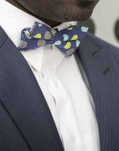 Tailored Blue Suit by Ghanaian Tailor, Adjei Anang
