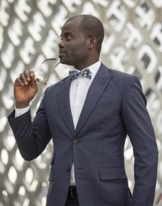 Tailored Blue Suits by Ghanaian Tailor, Adjei Anang
