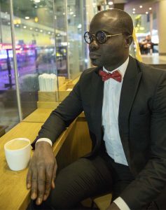 Tailored Men's Black Suit by Ghanaian Tailor, Adjei Anang