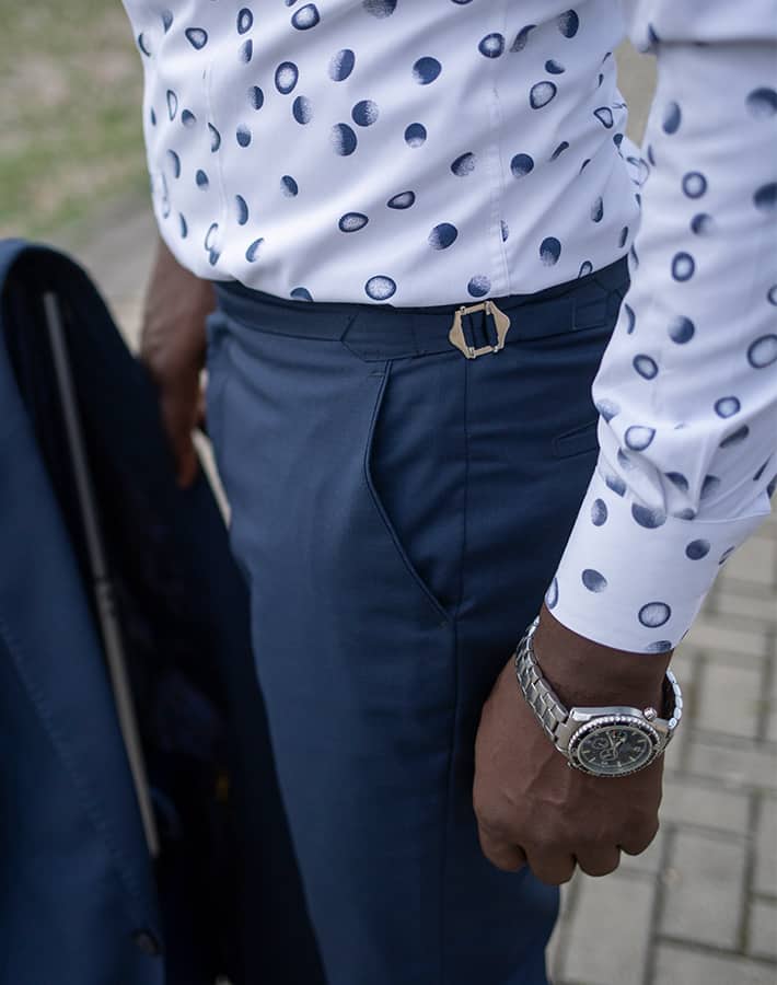 custom made trousers by Ghanaian tailor